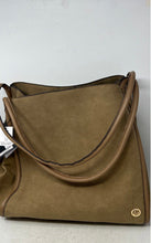 Load image into Gallery viewer, Joan &amp; David Womens Dark Beige Suede Double Handle Shoulder Bag With Tags
