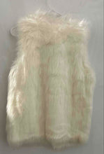 Load image into Gallery viewer, Time And Tru Womens Winter White Faux Fur Sleeveless Lined Vest Size Small
