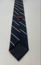 Load image into Gallery viewer, Oscar De La Renta Mens Blue Striped Print Adjustable Formal Pointed Tie

