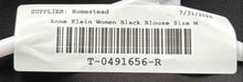 Load image into Gallery viewer, Anne Klein Womens Black Crew Neck Ruffle Cap Sleeve Pullover Blouse Top Size M
