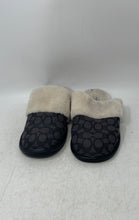 Load image into Gallery viewer, Coach Womens Zena Black White Logo Print Round Toe Slip-On Slippers Size 10B
