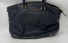 Load image into Gallery viewer, Michael Kors Womens Riley Black Leather Double Handle Domed Satchel Handbag
