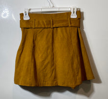 Load image into Gallery viewer, Zara Womens Brown Suede High Waisted Belted Mini Skirt Size Small
