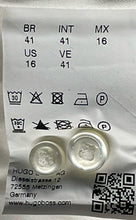 Load image into Gallery viewer, Hugo Boss Mens White Long Sleeve Collared Slim Fit Stretch Dress Shirt Size 16
