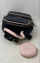 Load image into Gallery viewer, Juicy Couture Velour Womens Black Pink Adjustable Strap Travel Backpack w/ Pouch
