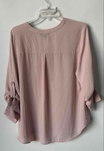 Load image into Gallery viewer, Express Womens Pink Long Sleeve Pockets V-Neck Half Zip Blouse Top Size XL
