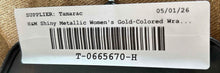 Load image into Gallery viewer, H&amp;M Womens Metallic Gold Color Shiny Sleeveless Tie Back Wrap Dress Size 4
