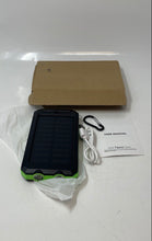Load image into Gallery viewer, Black Green USB Compass Flashlight Solar Power Bank With Manual &amp; Cable
