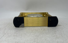 Load image into Gallery viewer, Vintage Howard Miller Gold Tone Roman Numeral Glass Face Mantel Clock Not Tested
