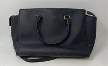 Load image into Gallery viewer, Michael Kors Womens Selma Black Leather Double Handle Satchel Handbag
