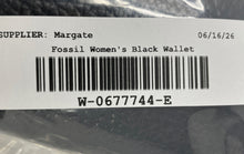 Load image into Gallery viewer, Fossil Womens Black Leather Tassel Credit Card Holder Classic Zip-Around Wallet
