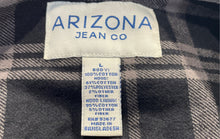 Load image into Gallery viewer, Arizona Jean Co Mens Black Plaid Long Sleeve Hooded Shirt Jacket Size L With Tag
