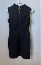 Load image into Gallery viewer, Calvin Klein Womens Black Sleeveless Ruffle V-Neck Sheath Dress Size 4
