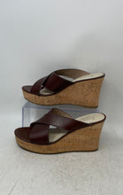 Load image into Gallery viewer, Franco Sarto Womens Brown Open Toe Wedge Heel Slip-On Slide Sandals Size 8.5
