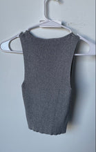 Load image into Gallery viewer, Zara Womens Gray Ribbed Shimmer Sleeveless Stretch Tank Top Size Small
