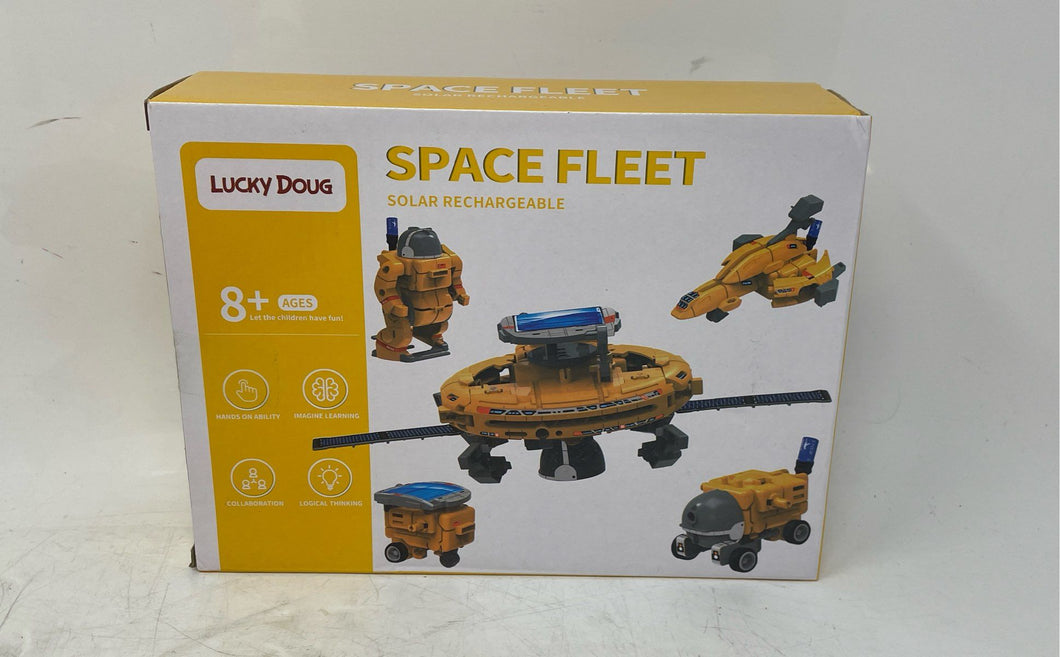 Lucky Doug 6-In-1 Solar Robot Space Fleet Building Science Kit No Tested
