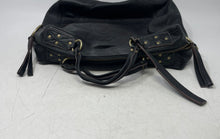 Load image into Gallery viewer, Gianni Bini Womens Black Leather Studded Double Handle Satchel Purse
