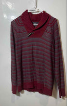 Load image into Gallery viewer, Armani Exchange Womens Maroon Gray Striped Long Sleeve Pullover Sweater Size M
