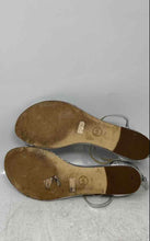 Load image into Gallery viewer, Michael Kors Womens Camille Silver Snakeskin Flat Strappy Sandals Size 11 M
