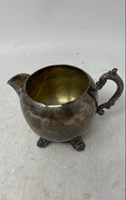 Load image into Gallery viewer, Vintage Silver-Tone Tableware Engraved Scroll Handle Four Footed Creamer
