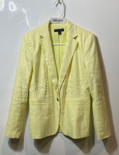 Load image into Gallery viewer, Ann Taylor Womens Yellow Long Sleeve Notch Lapel One-Button Blazer Size 0
