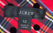 Load image into Gallery viewer, J.Crew Womens Red Plaid Print Cotton Long Sleeve Button-Up Shirt Size 12
