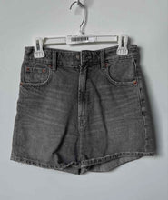 Load image into Gallery viewer, Zara Womens Gray Denim Flat Front Five Pockets High Waist Chino Shorts Size 2
