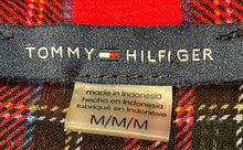 Load image into Gallery viewer, Tommy Hilfiger Womens Red Plaid Ruffle V-Neck Long Sleeve Blouse Top Size Medium
