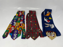 Load image into Gallery viewer, Lot Of 3 Pcs Looney Tunes Mens Multicolor Printed Adjustable Long Designer Ties
