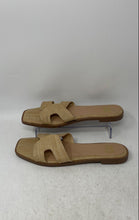 Load image into Gallery viewer, Madden NYC Womens Beige Textured Open Toe Slip-On Flat Slide Sandals Size 9
