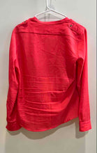 Load image into Gallery viewer, Calvin Klein Womens Red Long Sleeve Pockets Button Front Blouse Top No Size
