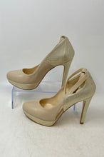 Load image into Gallery viewer, Rizzoli Womens Beige Leather Ankle Strap Stiletto Pump Heels Size EUR 38
