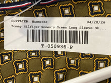 Load image into Gallery viewer, Tommy Hilfiger Womens Green Geometric Print Long Sleeve Blouse Top Size S
