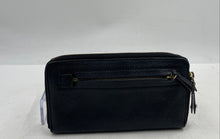 Load image into Gallery viewer, Authentic Tory Burch Womens Black Leather Zip-Around Wallet Stained
