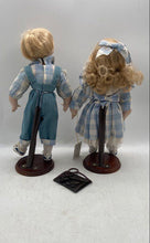 Load image into Gallery viewer, Vintage Geppeddo Kyle &amp; Katie Kissing Porcelain Dolls Set 2 Pcs With Tag
