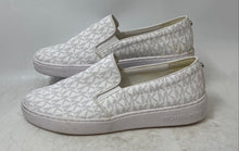 Load image into Gallery viewer, Michael Kors Womens Keaton White Gray Monogram Slip-On Sneakers Shoes Size 9M
