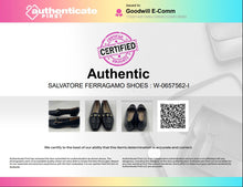 Load image into Gallery viewer, Authentic Salvatore Ferragamo Womens Black Croc Embossed Loafer Shoes Size 8 3A
