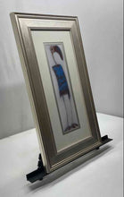 Load image into Gallery viewer, Wall Hanging Home Decor Blue Abstract Figure Matted Square Framed Art Print
