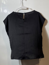 Load image into Gallery viewer, Calvin Klein Womens Black Textured Cap Sleeve Keyhole Neck Blouse Top Size M

