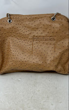 Load image into Gallery viewer, Reflections Womens Beige Ostrich Leather Pockets Double Handles Shoulder Bag
