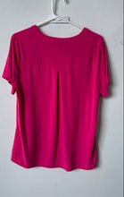 Load image into Gallery viewer, Anne Klein Womens Pink Short Sleeve 1/4 Zip Notch Neck Popover Blouse Top Size L
