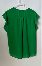 Load image into Gallery viewer, Chaus Womens Green V-Neck Short Flutter Sleeve Pullover Blouse Top Size XL
