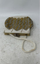 Load image into Gallery viewer, Unbranded Womens Silver Gold White Geo Beaded Kiss Lock Evening Clutch Purse
