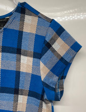 Load image into Gallery viewer, Ann Taylor Womens Blue Multi Plaid Short Sleeve Blouse Top Size Medium
