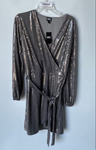 Load image into Gallery viewer, I.N.C. International Concepts Womens Gray Sequin Wrap Dress Size XL With Tag

