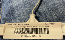 Load image into Gallery viewer, Armani Exchange Mens Blue Denim Medium Wash 5-Pocket Design Straight Jeans Sz 33
