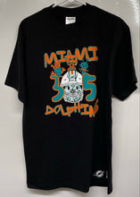 Load image into Gallery viewer, Shaka Wear Mens Black Miami Dolphins Graphic Print Football-NFL T-Shirt Size L
