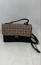 Load image into Gallery viewer, Anne Klein Womens Brown Monogram Adjustable Strap Convertible Crossbody Bag
