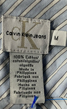 Load image into Gallery viewer, Calvin Klein Mens Blue Printed Long Sleeve Collared Button-Up Shirt Size M
