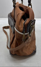 Load image into Gallery viewer, La Martina Womens Dark Brown Two Tone Double Handle Zipper Shoulder Bag
